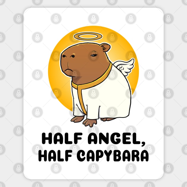 Half Angel Half Capybara Magnet by capydays